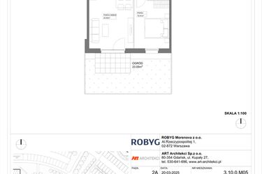 Rzut - Mieszkanie na sprzedaż 1 pokój o powierzchni 29,17 m² - numer 3.10.0M05 w Szumilas etap III