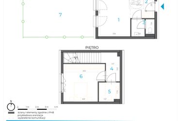 Rzut - Lokal użytkowy na sprzedaż 2 pokoje o powierzchni 53,13 m² - numer 1.B.01 w Incepti Gaj 2