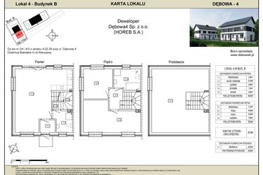 Rzut - Dom na sprzedaż 4 pokoje o powierzchni 126,19 m² - numer B4 w Dębowa 4