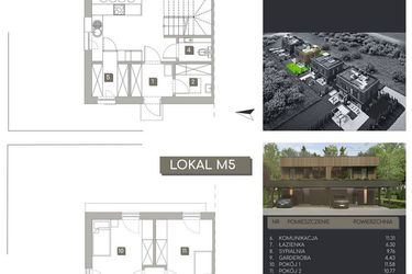 Rzut - Dom na sprzedaż 3 pokoje o powierzchni 110,32 m² - numer M5 w Pylna Residence