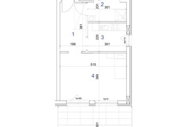 Rzut - Mieszkanie na sprzedaż 1 pokój o powierzchni 39,25 m² - numer 6.2 w Mierzeja Wiślana etap IV