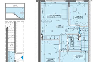 Rzut - Mieszkanie na sprzedaż 4 pokoje o powierzchni 64,03 m² - numer 38B w Domy na Witosa etap 1B
