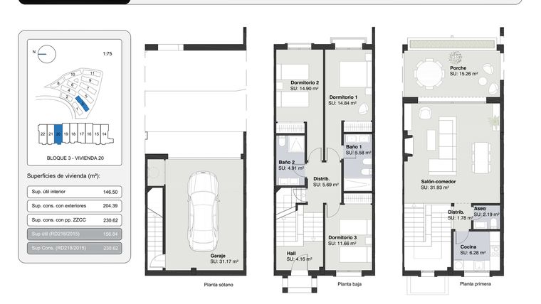Rzut - Dom na sprzedaż 3 pokoje o powierzchni 230,62 m² - numer 20 w Altoasis