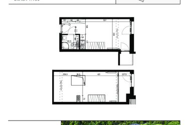 Rzut - Mieszkanie na sprzedaż 2 pokoje o powierzchni 47,94 m² - numer AB.4.061 w Nadolnik Compact Apartments etap III