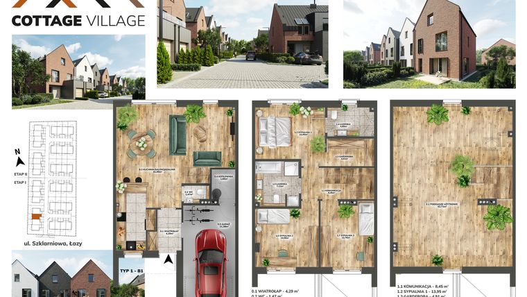 Rzut - Dom na sprzedaż 5 pokoi o powierzchni 189,56 m² - numer B1.2 w Cottage Village