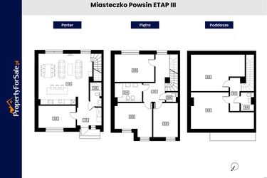 Rzut - Dom na sprzedaż 5 pokoi o powierzchni 124,61 m² - numer B2 w Miasteczko Powsin etap III
