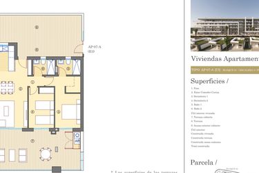 Rzut - Mieszkanie na sprzedaż 3 pokoje o powierzchni 74 m² - numer 4 w Bonalba Apartamenty