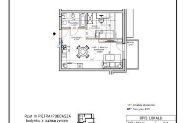 Rzut - Mieszkanie na sprzedaż 2 pokoje o powierzchni 35,19 m² - numer 15 w Osiedle OdNowa K5