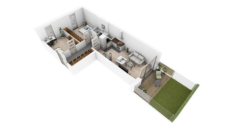 Rzut - Mieszkanie na sprzedaż 3 pokoje o powierzchni 53,96 m² - numer N4.31 w Osiedle Narcyzowe