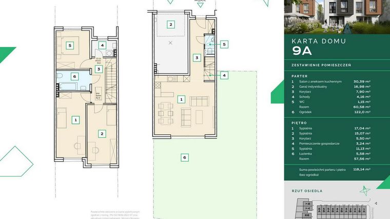 Rzut - Dom na sprzedaż 3 pokoje o powierzchni 118,31 m² - numer 9A w Zapolskiej 12