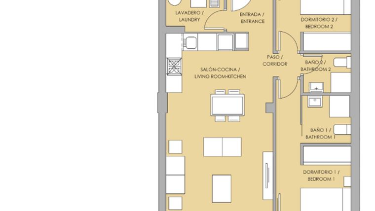 Rzut - Dom na sprzedaż 2 pokoje o powierzchni 75,38 m² - numer 9 w Szeregowce w Orihuela, SP-35149