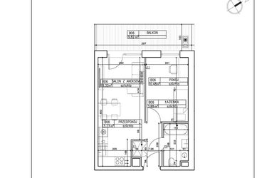 Rzut - Mieszkanie na sprzedaż 2 pokoje o powierzchni 36,41 m² - numer B6 w Symfonia - Chodkiewicza 9