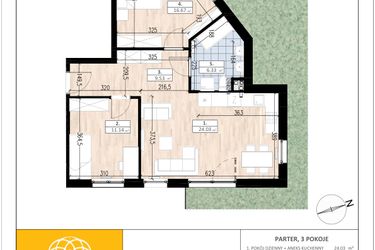 Rzut - Mieszkanie na sprzedaż 3 pokoje o powierzchni 67,7 m² - numer C3/0/3 w ACCANTO
