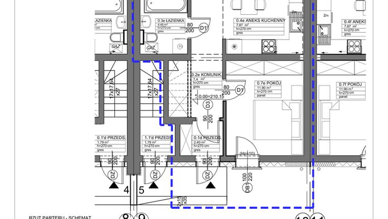 Rzut - Mieszkanie na sprzedaż 3 pokoje o powierzchni 55,45 m² - numer 9 w Apartamenty Koluszki