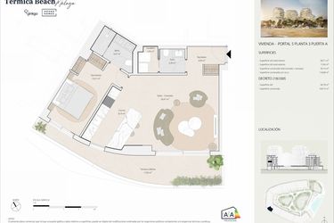 Rzut - Mieszkanie na sprzedaż 1 pokój o powierzchni 97,37 m² - numer P5P3A w Termica Beach