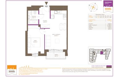 Rzut - Mieszkanie na sprzedaż 2 pokoje o powierzchni 45,66 m² - numer 13 w Panorama Ursus