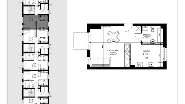 Rzut - Mieszkanie na sprzedaż 1 pokój o powierzchni 37,12 m² - numer B4-M2 w Śląska Park
