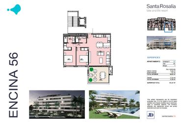 Rzut - Mieszkanie na sprzedaż 2 pokoje o powierzchni 76 m² - numer 17 w Santa Rosalía - Murcia