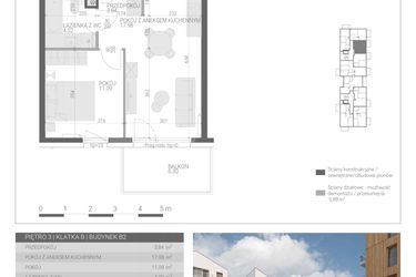 Rzut - Mieszkanie na sprzedaż 2 pokoje o powierzchni 36,93 m² - numer M-36 w Forma Augustów
