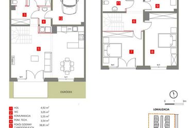 Rzut - Dom na sprzedaż 5 pokoi o powierzchni 141,81 m² - numer 9 w Słoneczny Zakątek