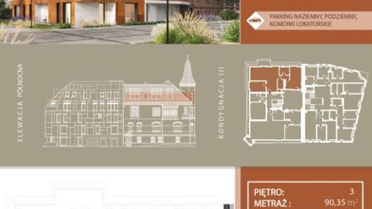 Rzut - Mieszkanie na sprzedaż 3 pokoje o powierzchni 89,53 m² - numer A.3.1 w Browar Jedności