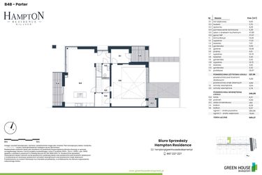 Rzut - Dom na sprzedaż 4 pokoje o powierzchni 227,95 m² - numer HB4B w Hampton Residence Wilanów