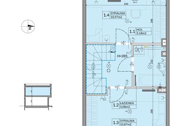 Rzut - Dom na sprzedaż 3 pokoje o powierzchni 61,92 m² - numer 54 w Boska Ksawerowska 2 etap 4