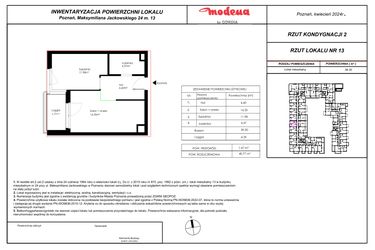 Rzut - Mieszkanie na sprzedaż 2 pokoje o powierzchni 40,77 m² - numer 13 w Modena I