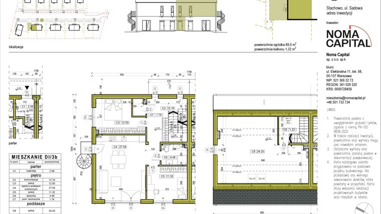 Rzut - Mieszkanie na sprzedaż 4 pokoje o powierzchni 97,34 m² - numer DI.3b w Sady Stachowo etap II