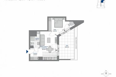 Rzut - Mieszkanie na sprzedaż 2 pokoje o powierzchni 42,75 m² - numer 9.5 w SEAHall