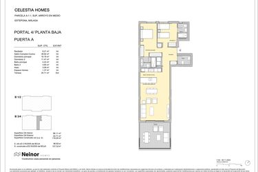 Rzut - Mieszkanie na sprzedaż 2 pokoje o powierzchni 102,14 m² - numer CH-40A w Celestia Homes