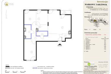 Rzut - Mieszkanie na sprzedaż 4 pokoje o powierzchni 99,82 m² - numer 63 w Markowy Targówek