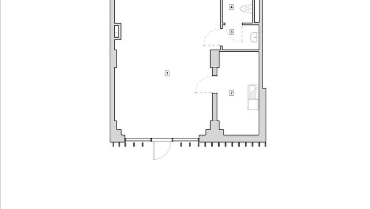 Rzut - Lokal użytkowy na sprzedaż 1 pokój o powierzchni 61,05 m² - numer H2-U-0-4 w Heyki City