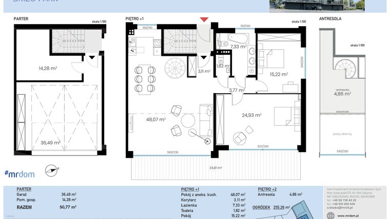 Rzut - Mieszkanie na sprzedaż 3 pokoje o powierzchni 159,88 m² - numer 9.1.2 w Brizo Park
