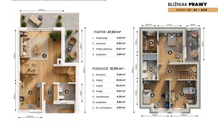 Rzut - Dom na sprzedaż 4 pokoje o powierzchni 99,18 m² - numer A12 w Golden Park
