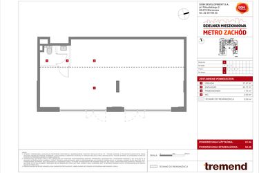 Rzut - Mieszkanie na sprzedaż 1 pokój o powierzchni 29,26 m² - numer A.4 w Dzielnica Mieszkaniowa Metro Zachód - etap 8.1