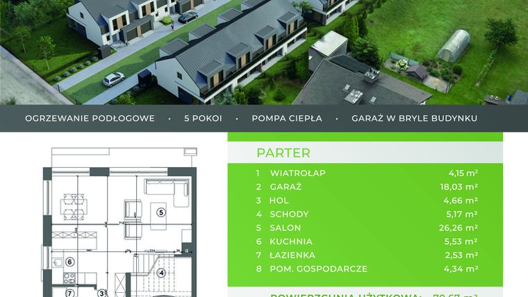 Rzut - Dom na sprzedaż 5 pokoi o powierzchni 125,09 m² - numer C.1.4 w Beskidzka Park
