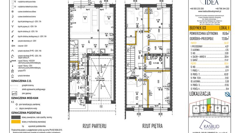 Rzut - Dom na sprzedaż 5 pokoi o powierzchni 116,79 m² - numer 63-L1 w Osiedle Idea etap I