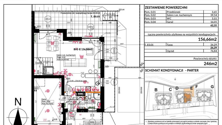 Rzut - Dom na sprzedaż 6 pokoi o powierzchni 156,66 m² - numer 31 E w Domy Klimatyczna