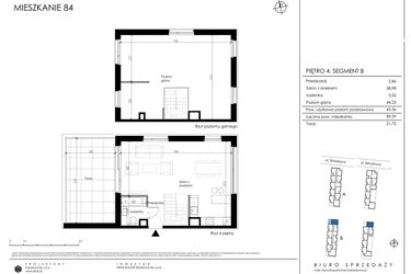 Rzut - Mieszkanie na sprzedaż 4 pokoje o powierzchni 89,59 m² - numer B84 w Apartamenty Składowa