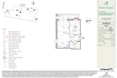 Rzut - Mieszkanie na sprzedaż 2 pokoje o powierzchni 37,78 m² - numer B3M3 w Rytm Natury