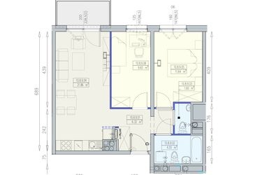 Rzut - Mieszkanie na sprzedaż 3 pokoje o powierzchni 55,8 m² - numer K2 10/8/9/3a w Południk 17 - budynek K2