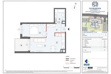 Rzut - Mieszkanie na sprzedaż 2 pokoje o powierzchni 41,96 m² - numer M30 w Słonimska Residence II