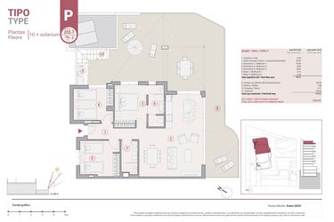 Rzut - Mieszkanie na sprzedaż 3 pokoje o powierzchni 343,65 m² - numer 10-P w Apartamenty w Calpe - 64774338