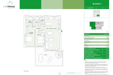 Rzut - Mieszkanie na sprzedaż 2 pokoje o powierzchni 112,8 m² - numer B4.43a w Las Mesas Collection by Bromley