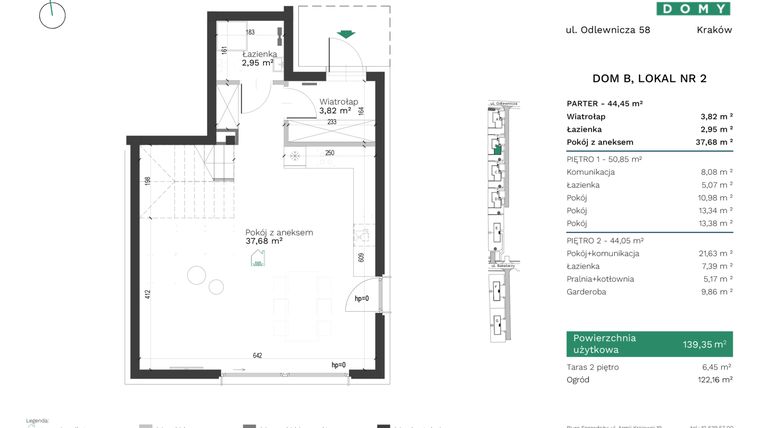 Rzut - Dom na sprzedaż 5 pokoi o powierzchni 139,35 m² - numer B2 w Destino Domy