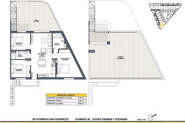 Rzut - Dom na sprzedaż 3 pokoje o powierzchni 91,9 m² - numer 34 w Domy w San Fulgencio - 46495750
