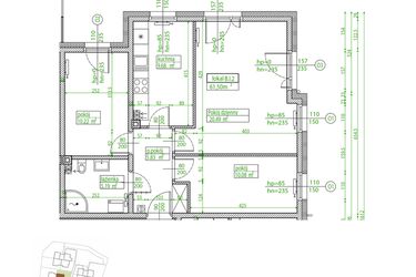 Rzut - Mieszkanie na sprzedaż 3 pokoje o powierzchni 60,78 m² - numer B.I.2 w Villa Rosenthal