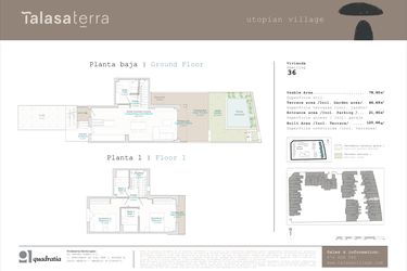 Rzut - Mieszkanie na sprzedaż 2 pokoje o powierzchni 78 m² - numer 36 w Talasa Terra - Denia