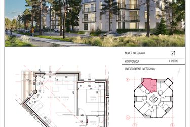 Rzut - Mieszkanie na sprzedaż 2 pokoje o powierzchni 50,12 m² - numer 21 w Grasera 12